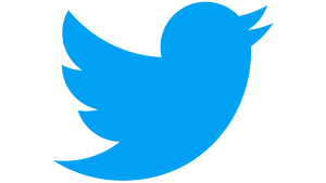 Twitter logo - blue bird tweeting to the right